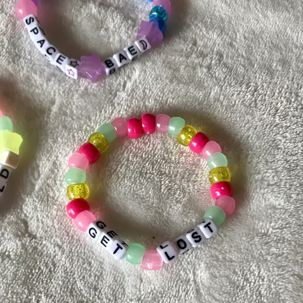 Trio Pack friendship bracelet toy costume Rave Kandi💙💛💜